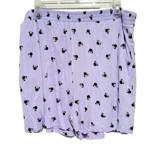 Disney Minnie Mouse Pajama Shorts 2XL Women’s Purple Soft Stretch Pockets